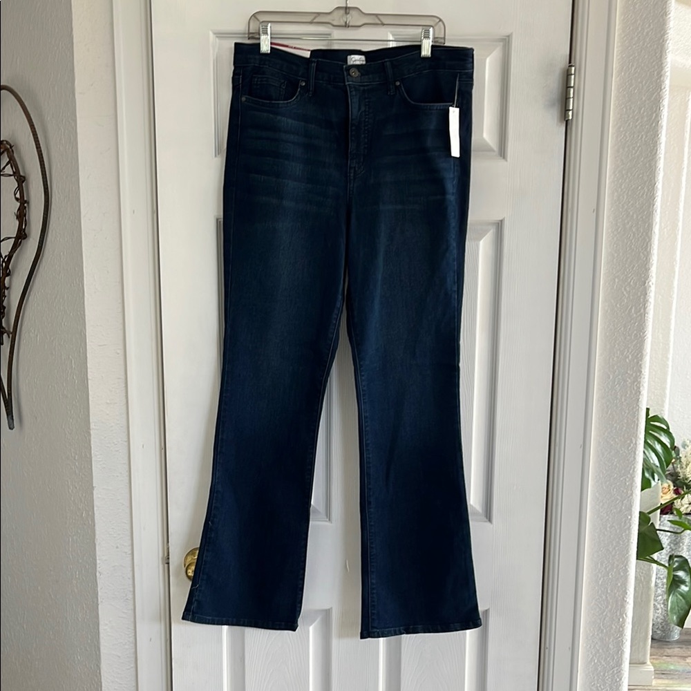 Blue Flare Wide Leg Jeans Classic Denim